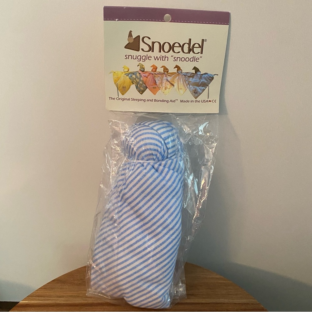 Snoedel Blue Stripe NICU Newborn Baby Sleeping & Bonding Aid NEW In Package